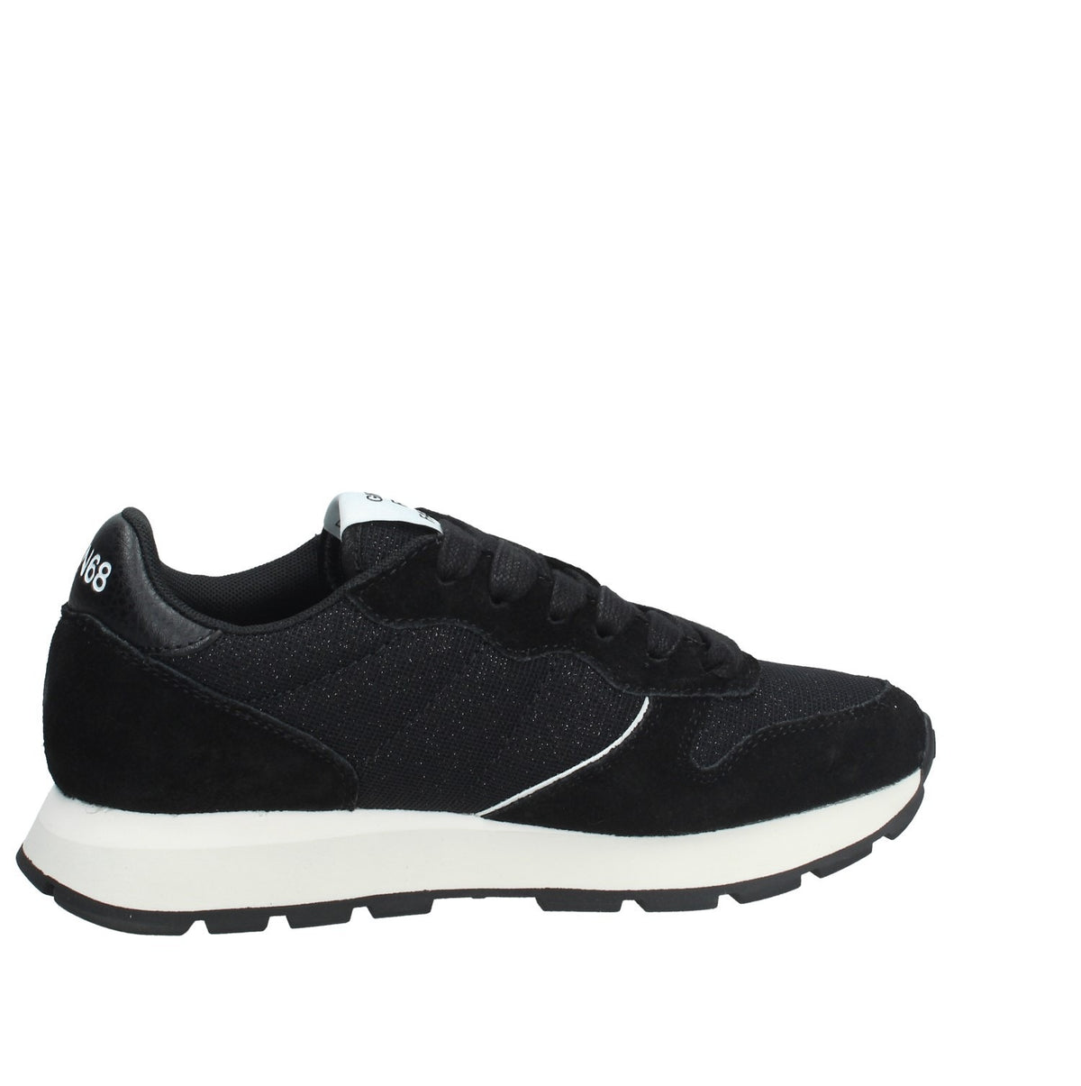 Z46204 SUN 68 SNEAKERS DONNA ALLY GLITTER TEXTILE NERO