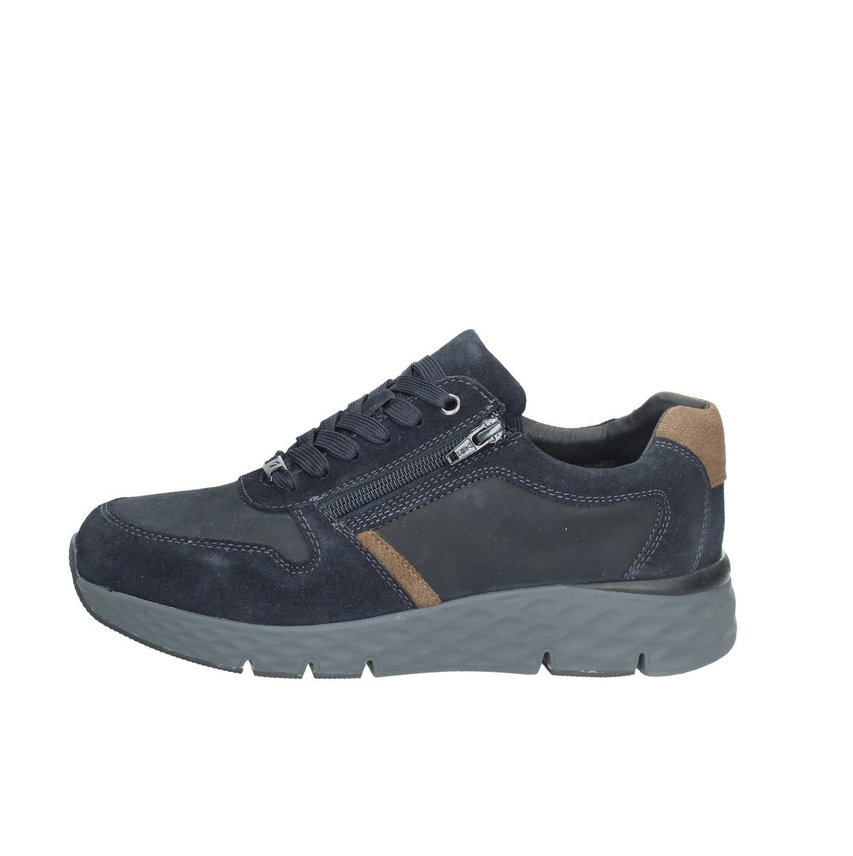 36852 NABUK NAVY SNEAKERS UOMO