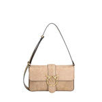 PINKO BORSA DONNA A SPALLA LOVE ONE CLASSIC SLOUCHY IN PELLE LAVATA