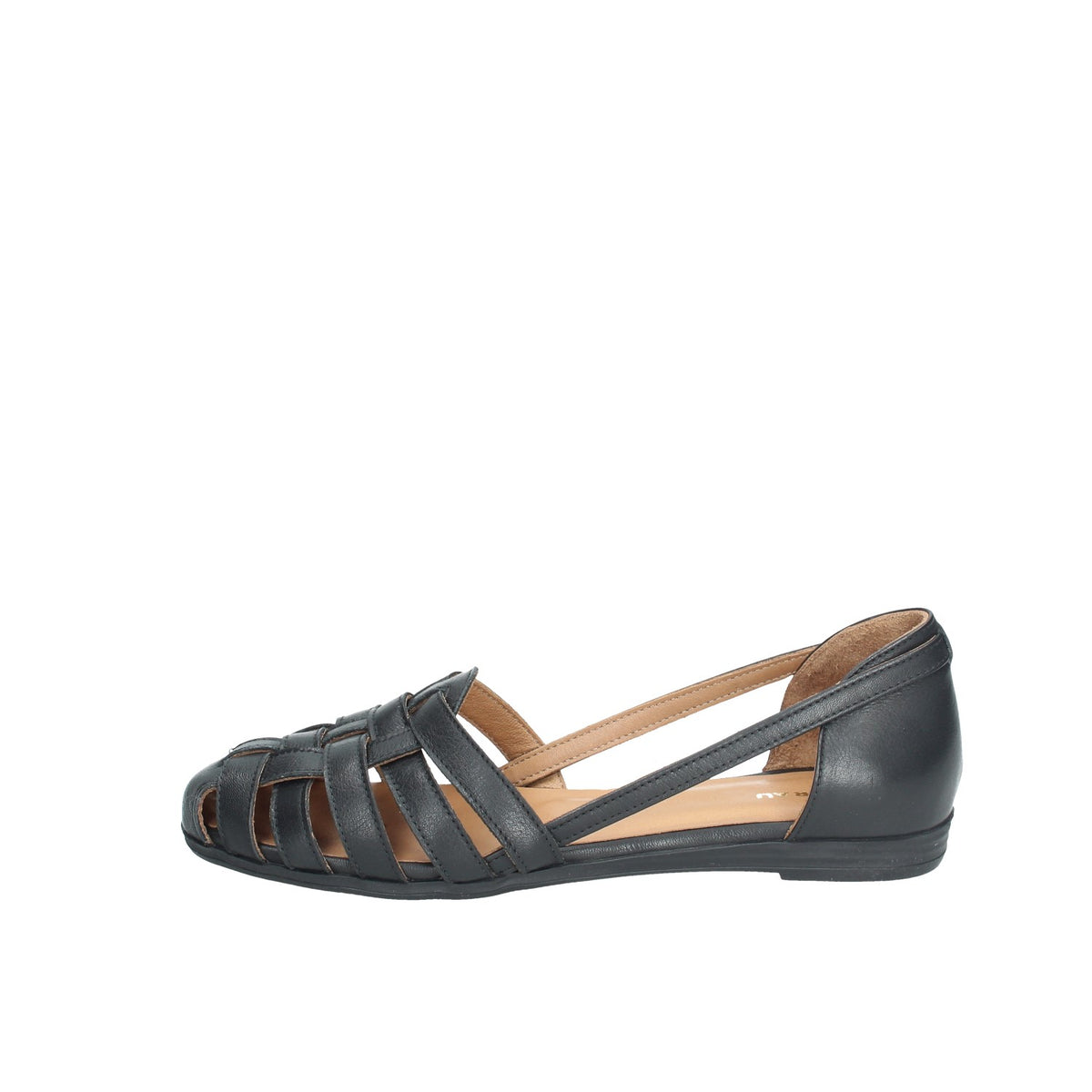 FRAU BALLERINA RAGNETTO IN PELLE CON LISTINI SOTTILI