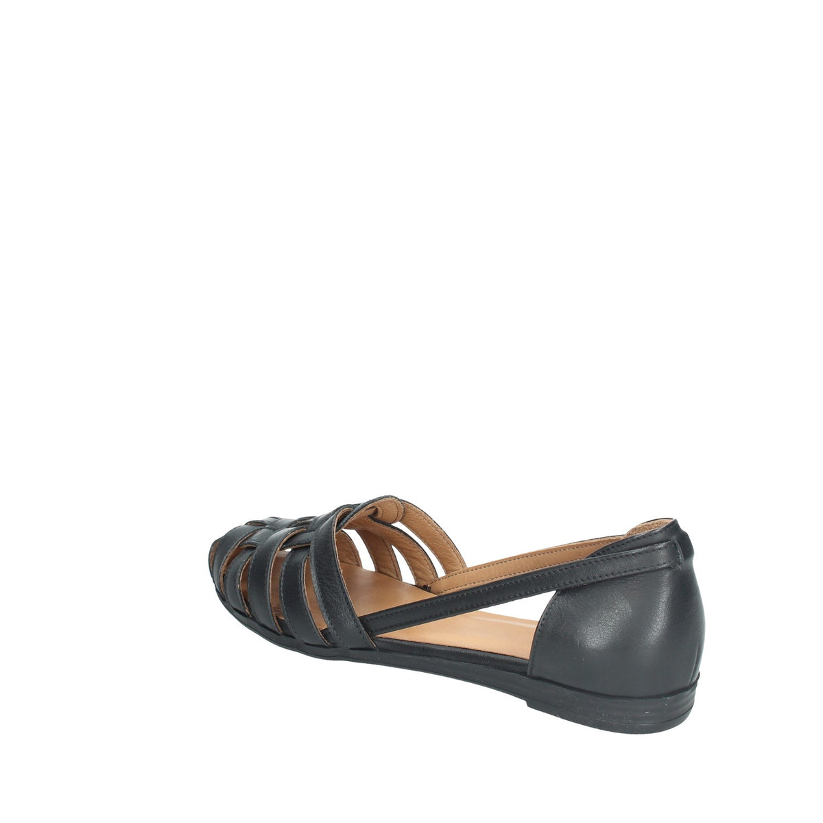FRAU BALLERINA RAGNETTO IN PELLE CON LISTINI SOTTILI