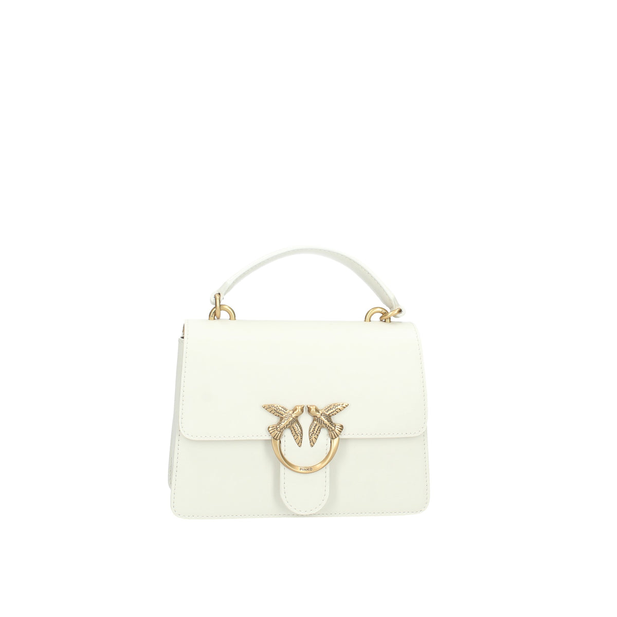 PINKO BORSA DONNA IN PELLE LOVE ONE TOP HANDLE MINI LIGHT BIANCO