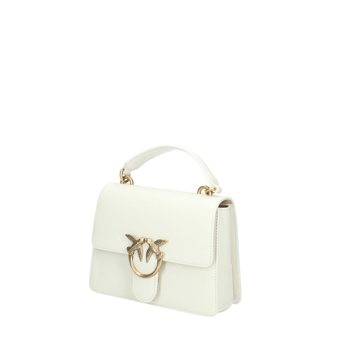 PINKO BORSA DONNA IN PELLE LOVE ONE TOP HANDLE MINI LIGHT BIANCO