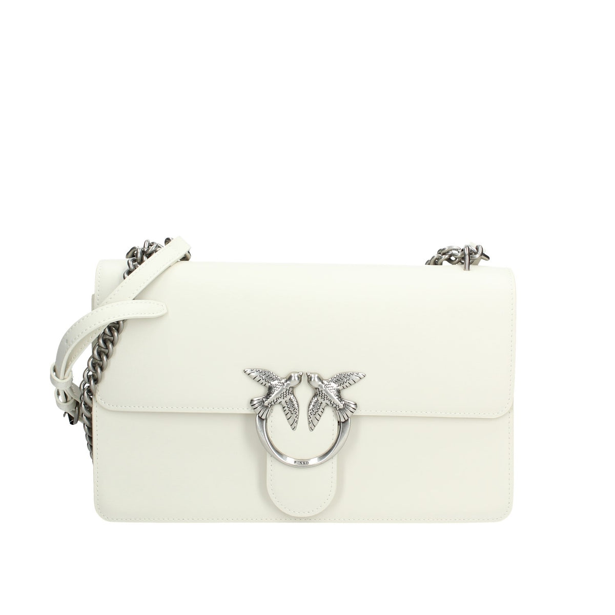 PINKO BORSA DONNA IN PELLE LOVE ONE CLASSIC DC SIMPLY FINITURE ARGENTO