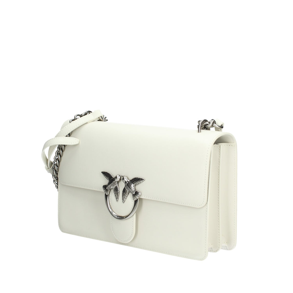 PINKO BORSA DONNA IN PELLE LOVE ONE CLASSIC DC SIMPLY FINITURE ARGENTO