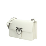 PINKO BORSA DONNA IN PELLE LOVE ONE CLASSIC DC SIMPLY FINITURE ARGENTO