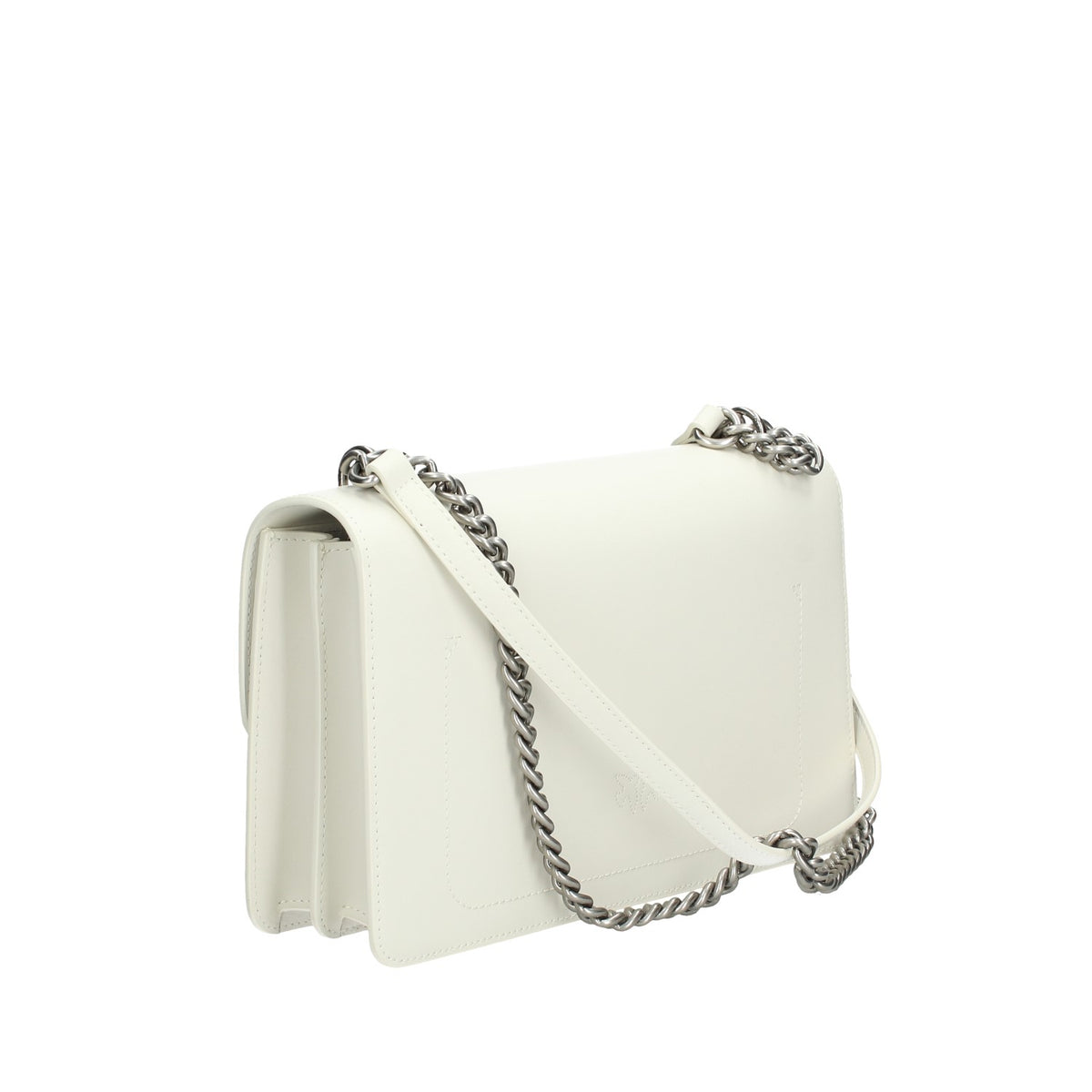 PINKO BORSA DONNA IN PELLE LOVE ONE CLASSIC DC SIMPLY FINITURE ARGENTO