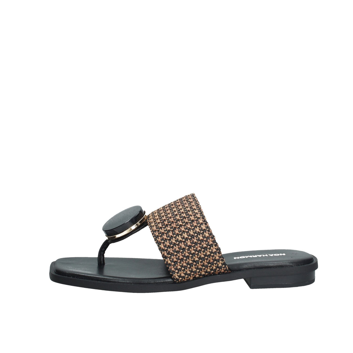 Noa Harmon Margot –Sandalo Infradito Donna Nero/Cuoio