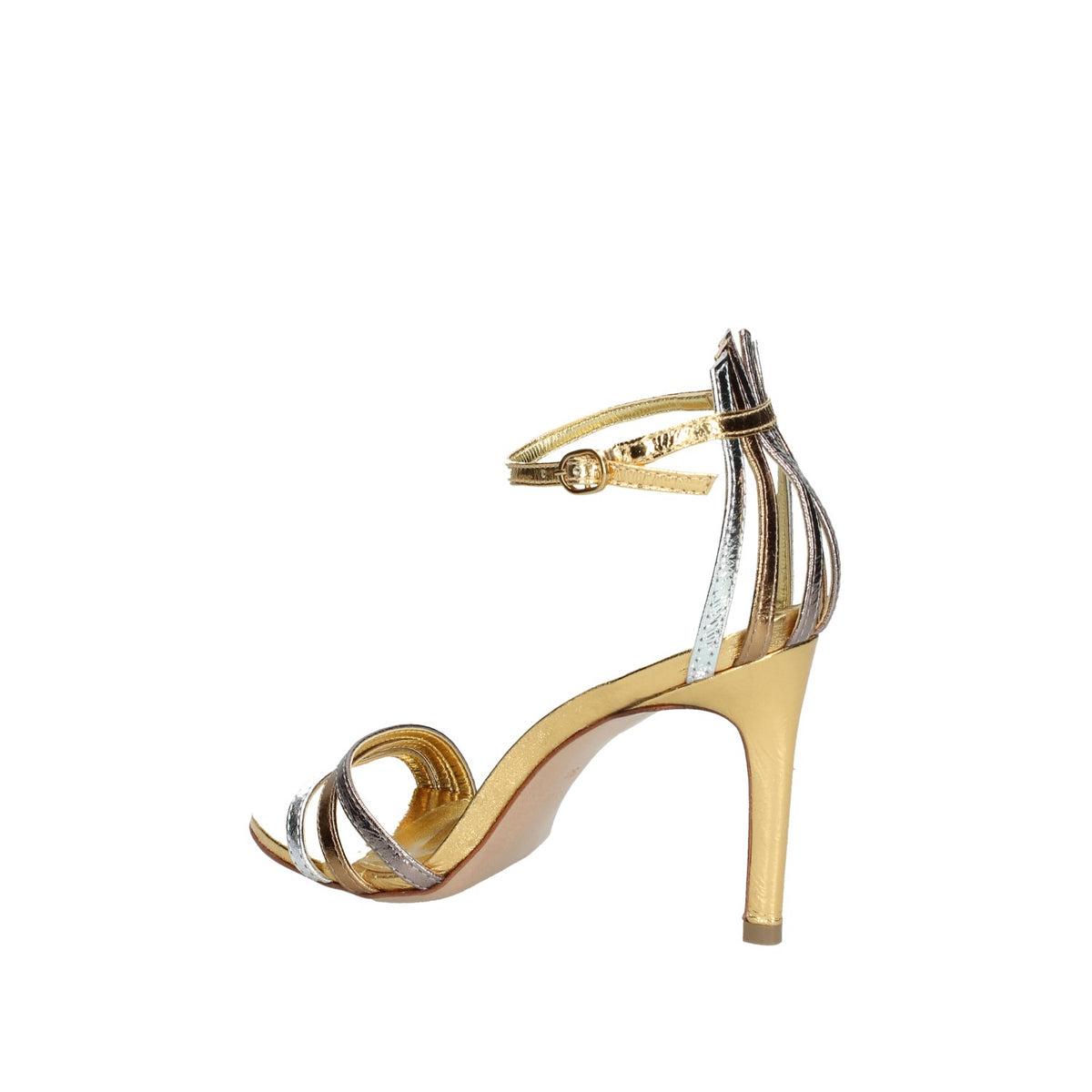 VICENZA SANDALI DONNA ELEGANTI TACCO ALTO IN PELLE LAMINATA ORO