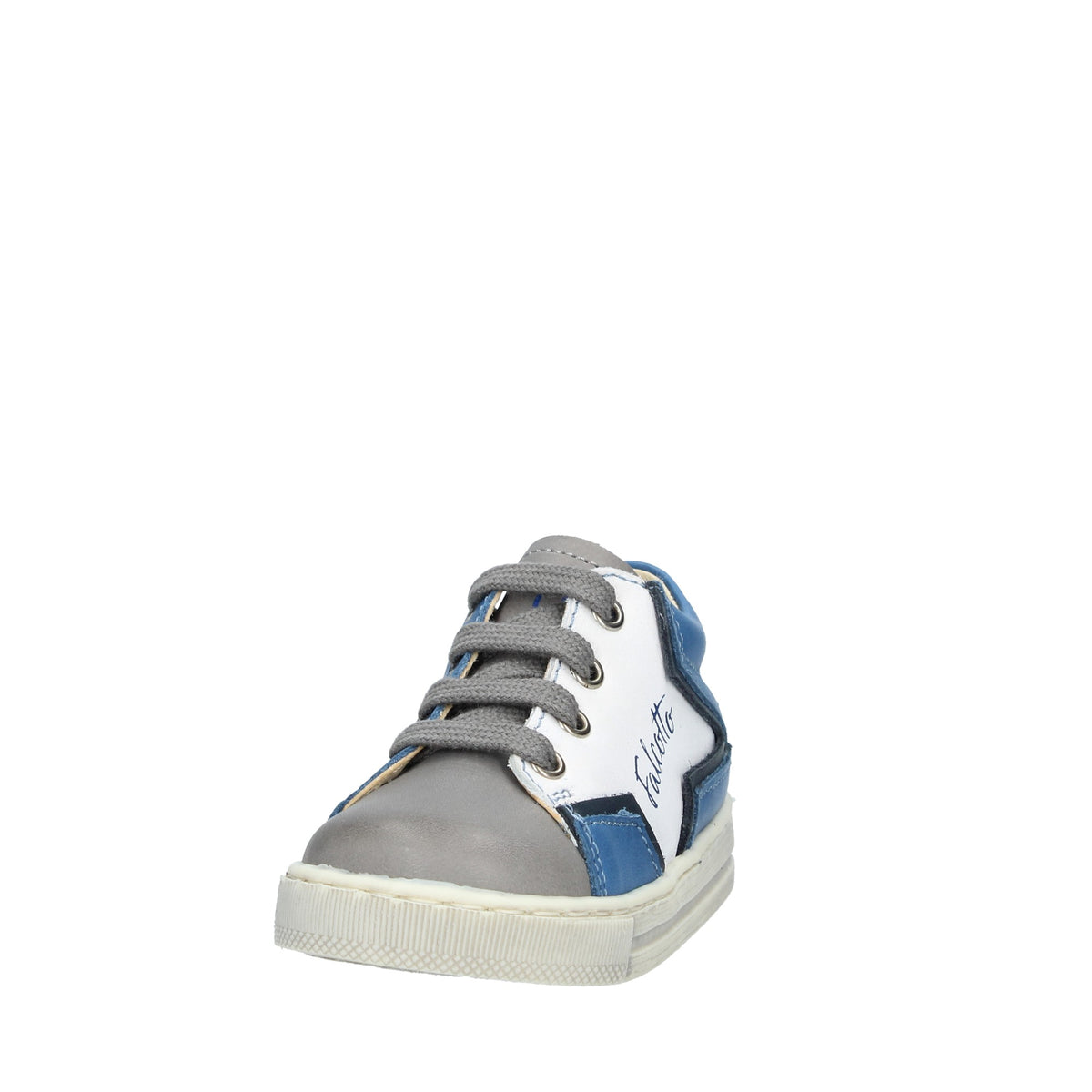 FALCOTTO PERTA - Sneaker in nappa con stella - Grigio-Bianco-Azzurro