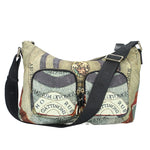 BORSA HOBO MAYA CON STAMPA PLANETARIUM CLASSIC E FINITURA IN PELLE COLORE NERO