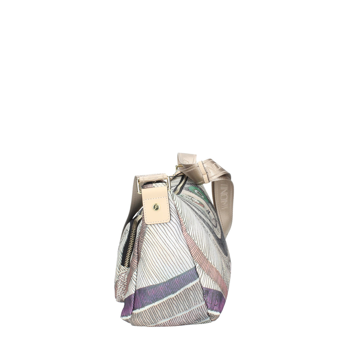 BORSA HOBO MAYA CON STAMPA PLANETARIUM CLASSIC E FINITURA IN PELLE COLORE NERO