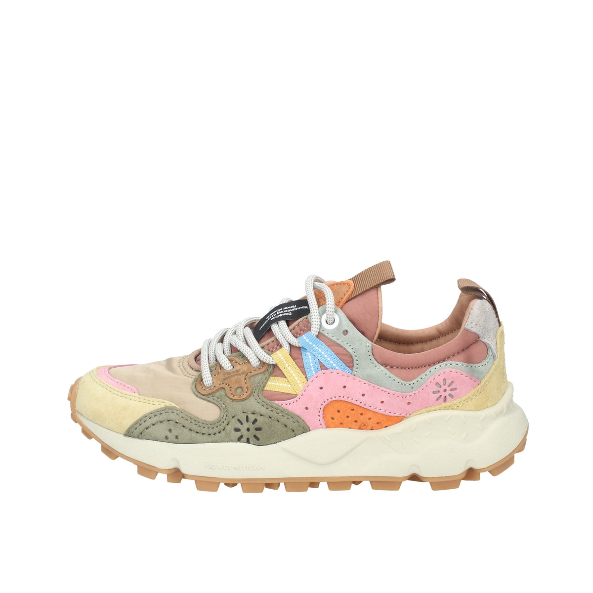 YAMANO 3 WOMAN - Sneakers in suede e tessuto tecnico - Beige-Rosa