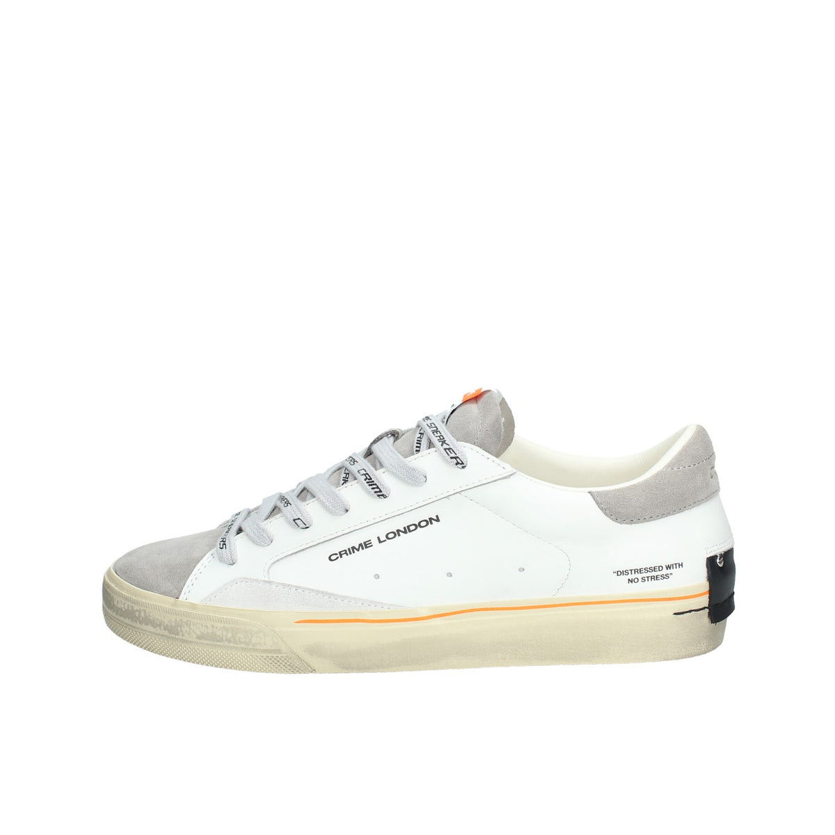 19054PP8_10 CRIME LONDON SNEAKERS BASSA UOMO IN PELLE E SUEDE MOD. DISTRESSED MOSS TAUPE