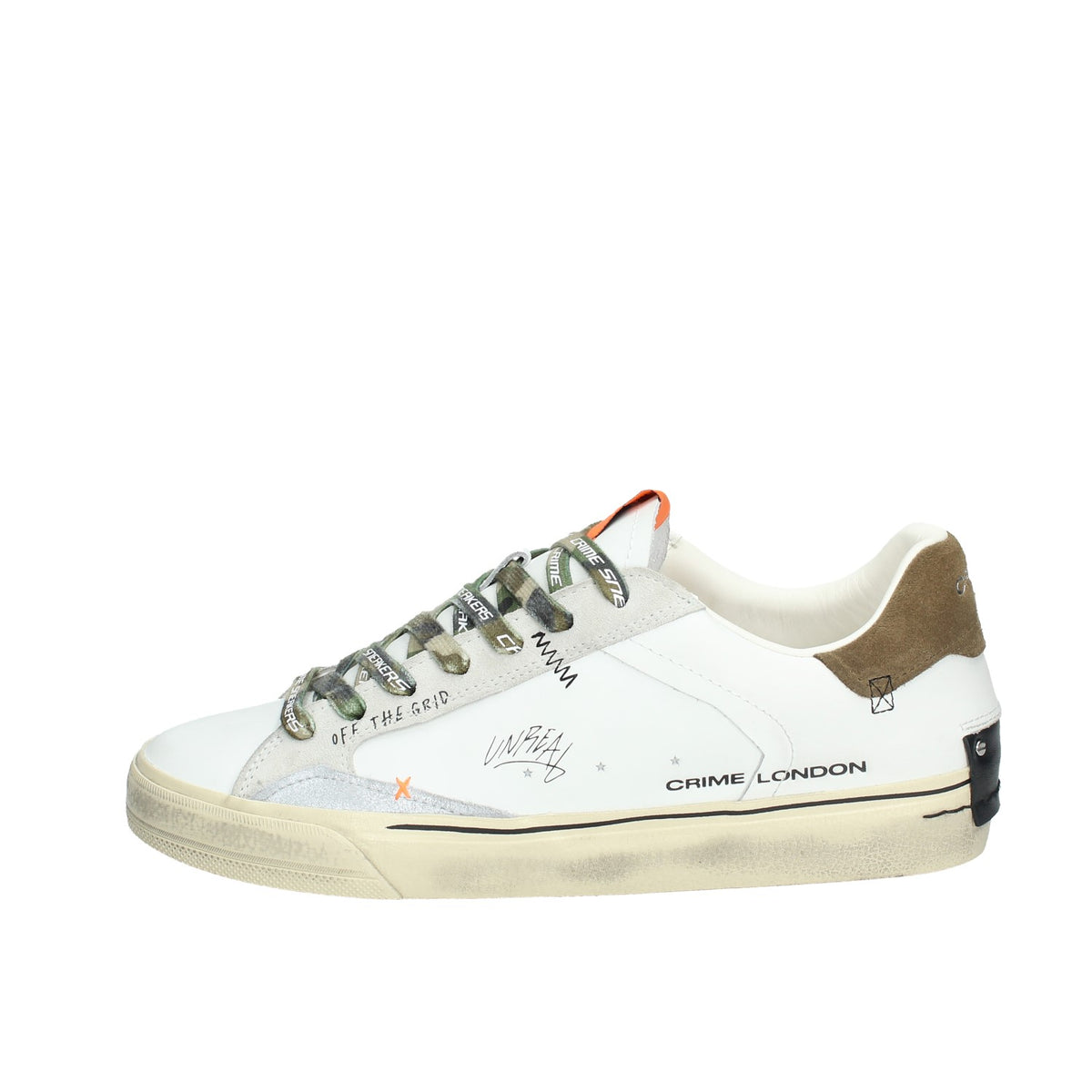 CRIME LONDON SNEAKERS UOMO DISTRESSED MILITARY GREEN