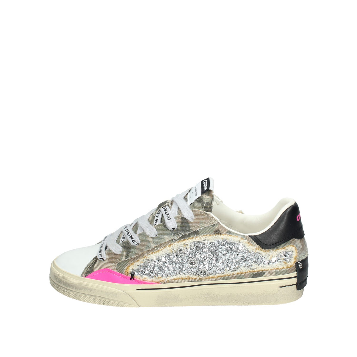 CRIME LONDON SNEAKERS DONNA DECONSTRUCTED CAMO STARDUST