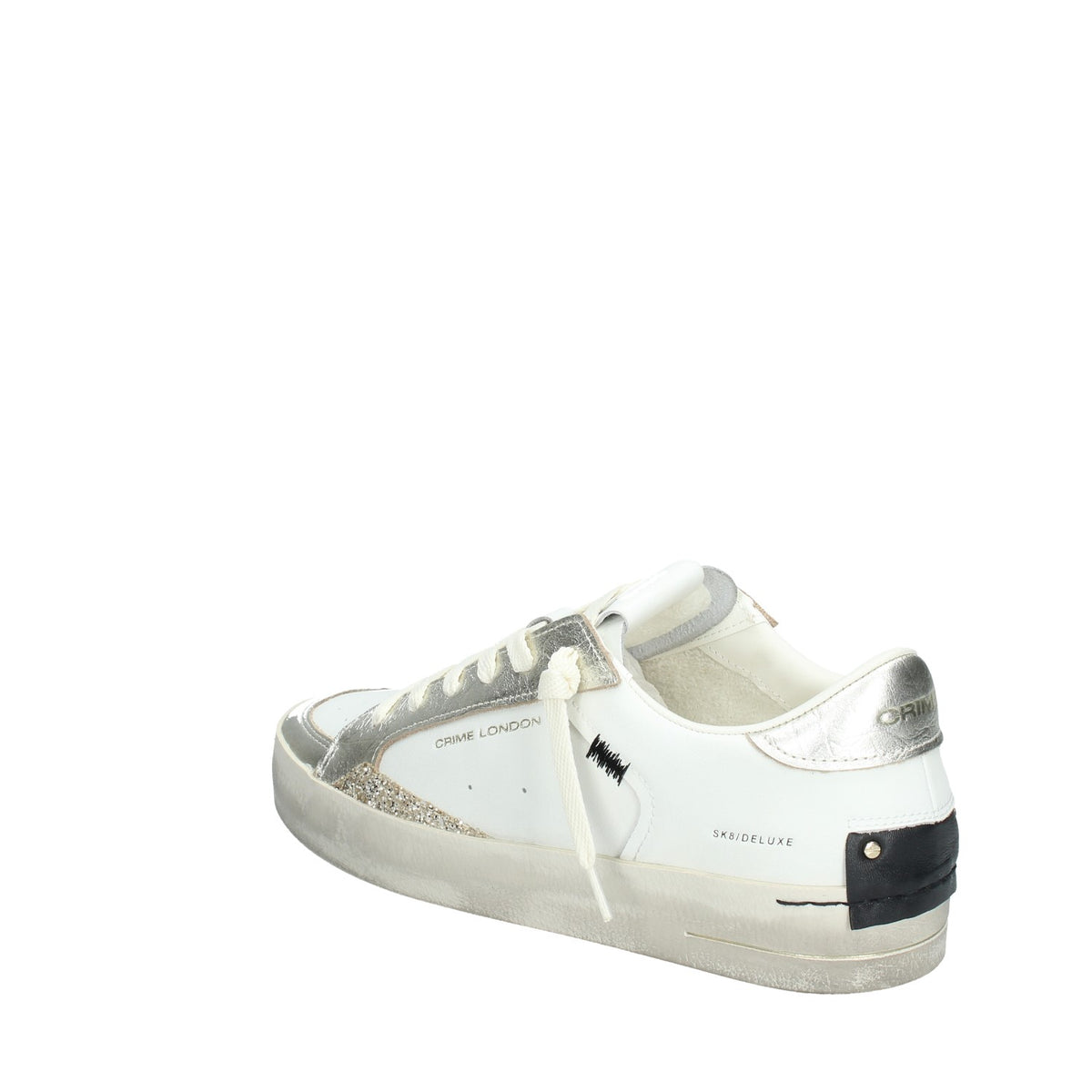 CRIME LONDON SNEAKERS DONNA SK8 DELUXE PLATINUM GLOW IN PELLE