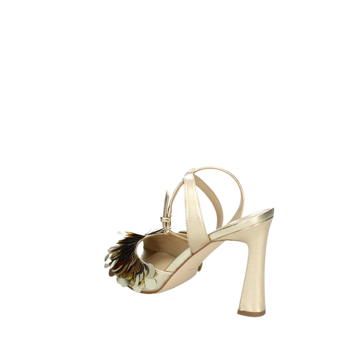MICHAEL KORS SANDALI DONNA LORETTA TACCO ALTO IN PELLE LAMINATA CON PAILLETTES