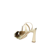 MICHAEL KORS SANDALI DONNA LORETTA TACCO ALTO IN PELLE LAMINATA CON PAILLETTES