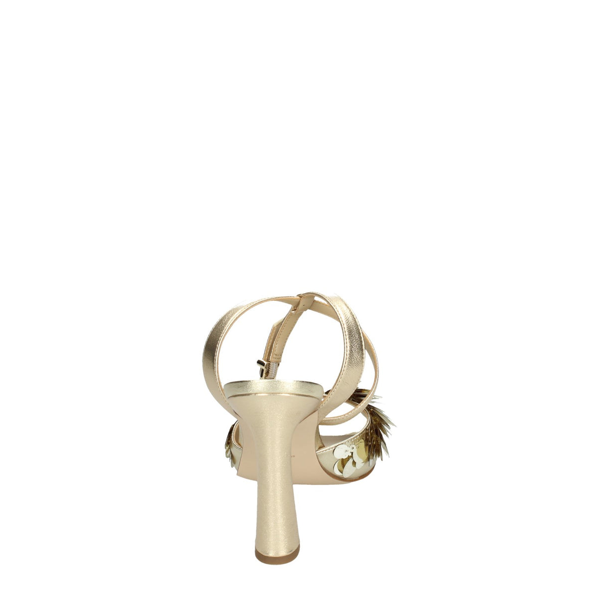 MICHAEL KORS SANDALI DONNA LORETTA TACCO ALTO IN PELLE LAMINATA CON PAILLETTES
