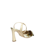 MICHAEL KORS SANDALI DONNA LORETTA TACCO ALTO IN PELLE LAMINATA CON PAILLETTES
