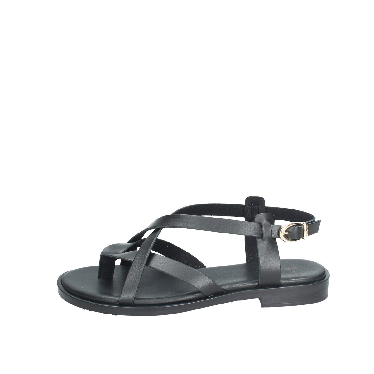 FRAU SANDALOINFRADITO FLAT DA DONNA IN PELLE NERO