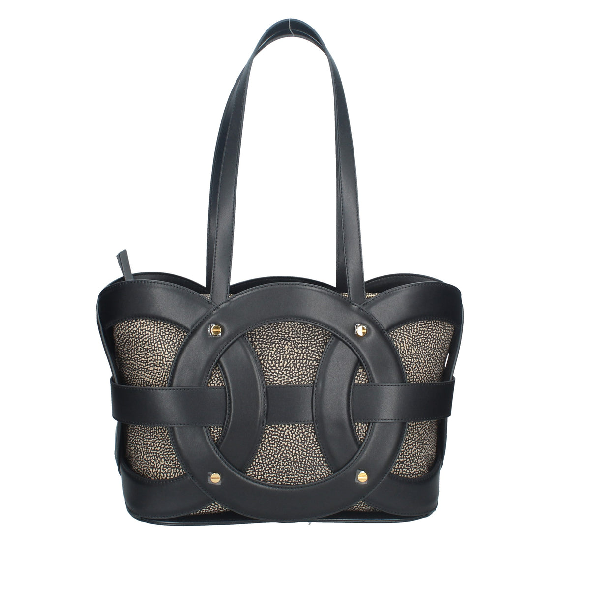 BORBONESE BORSA DONNA A SPALLA AL ROUND SHOPPER MEDIUM
