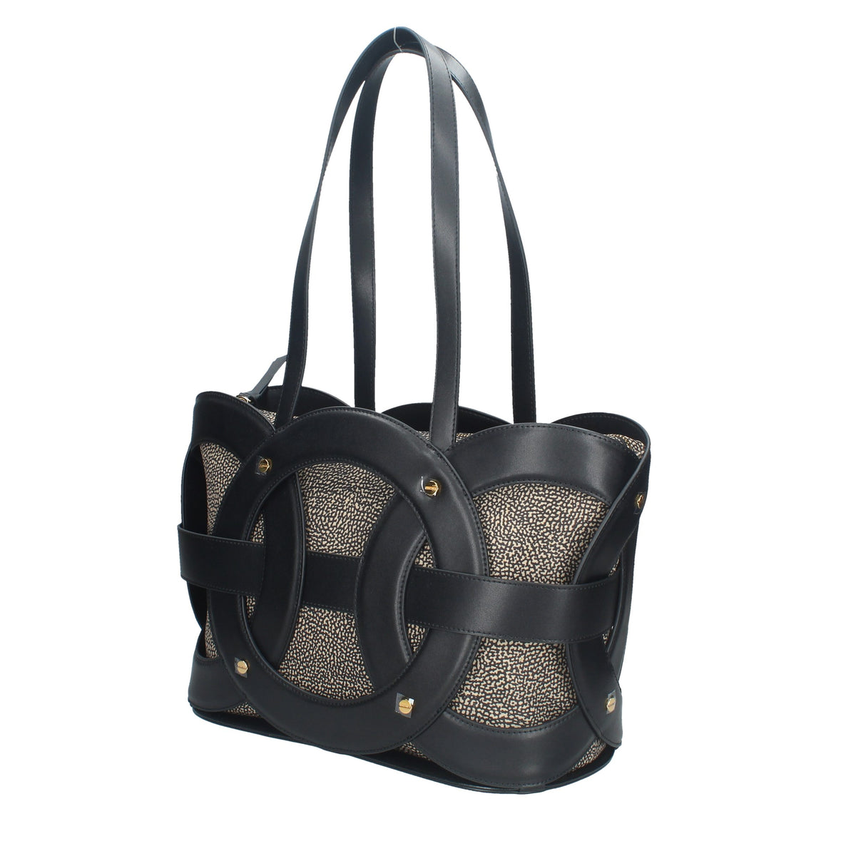 BORBONESE BORSA DONNA A SPALLA AL ROUND SHOPPER MEDIUM