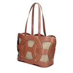 BORBONESE BORSA DONNA A SPALLA AL ROUND SHOPPER MEDIUM