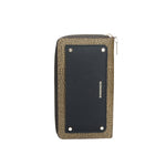 BORBONESE PORTAFOGLI DONNA ZIP AROUND LARGE IN PELLE E TELA RIVESTITA OP