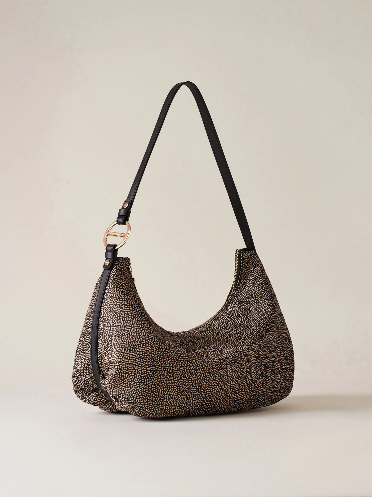 BORBONESE BORSA DONNA IN TESSUTO BOND HOBO MEDIUM