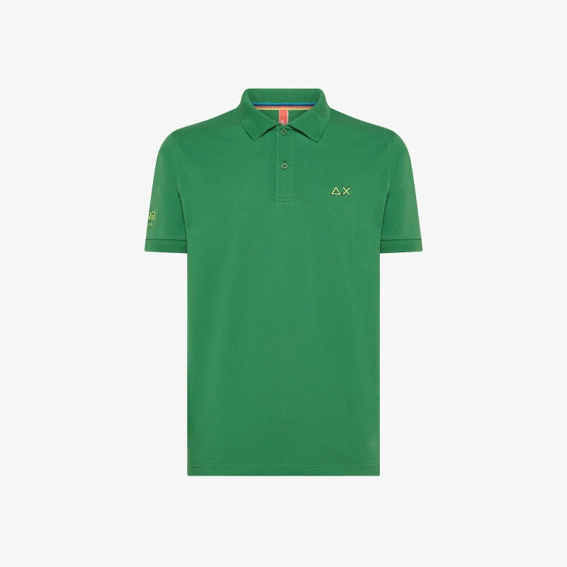 POLO SUN68 LOGO BEACH S/S BIANCO