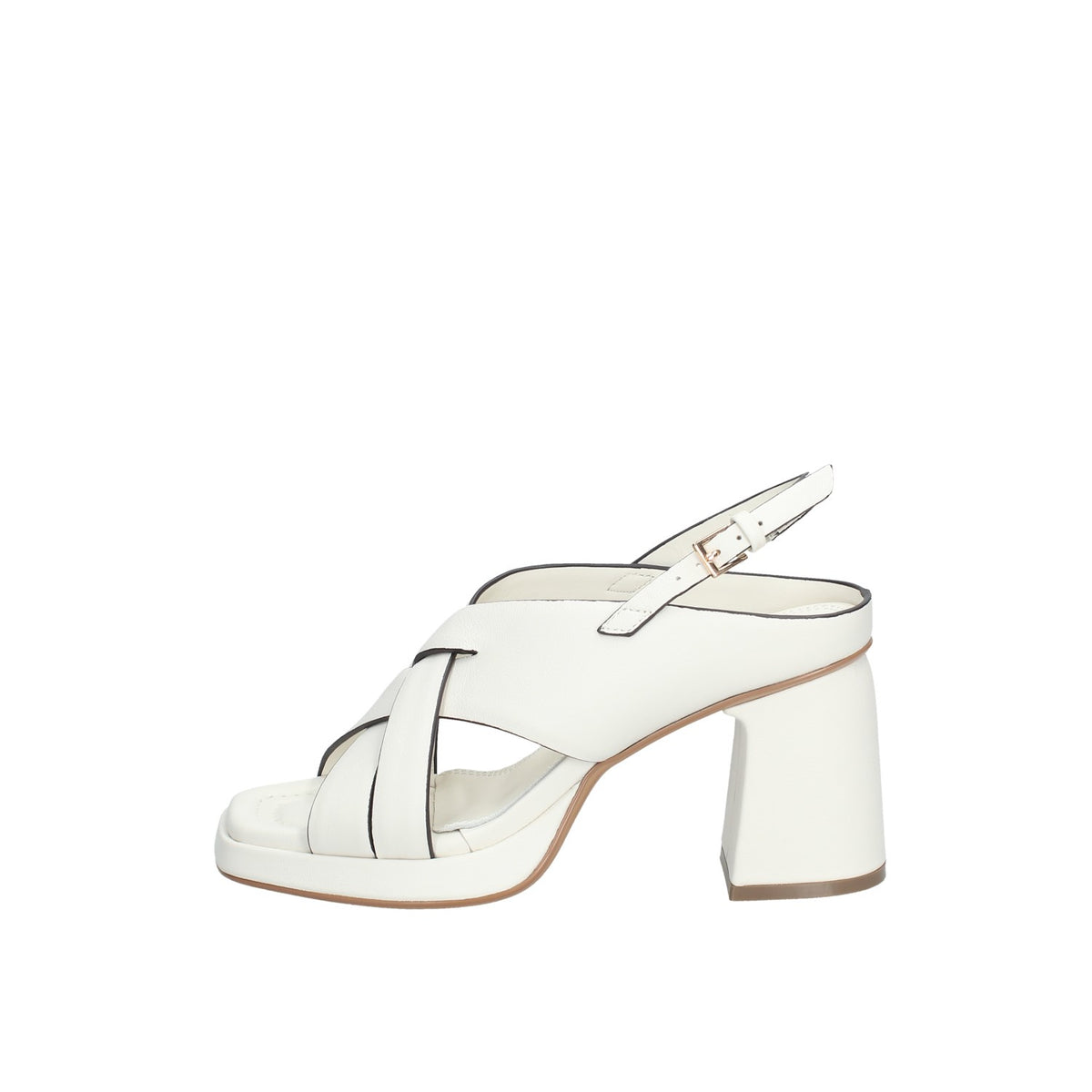 BRUNO PREMI SANDALO DONNA IN PELLE CON TACCO LARGO