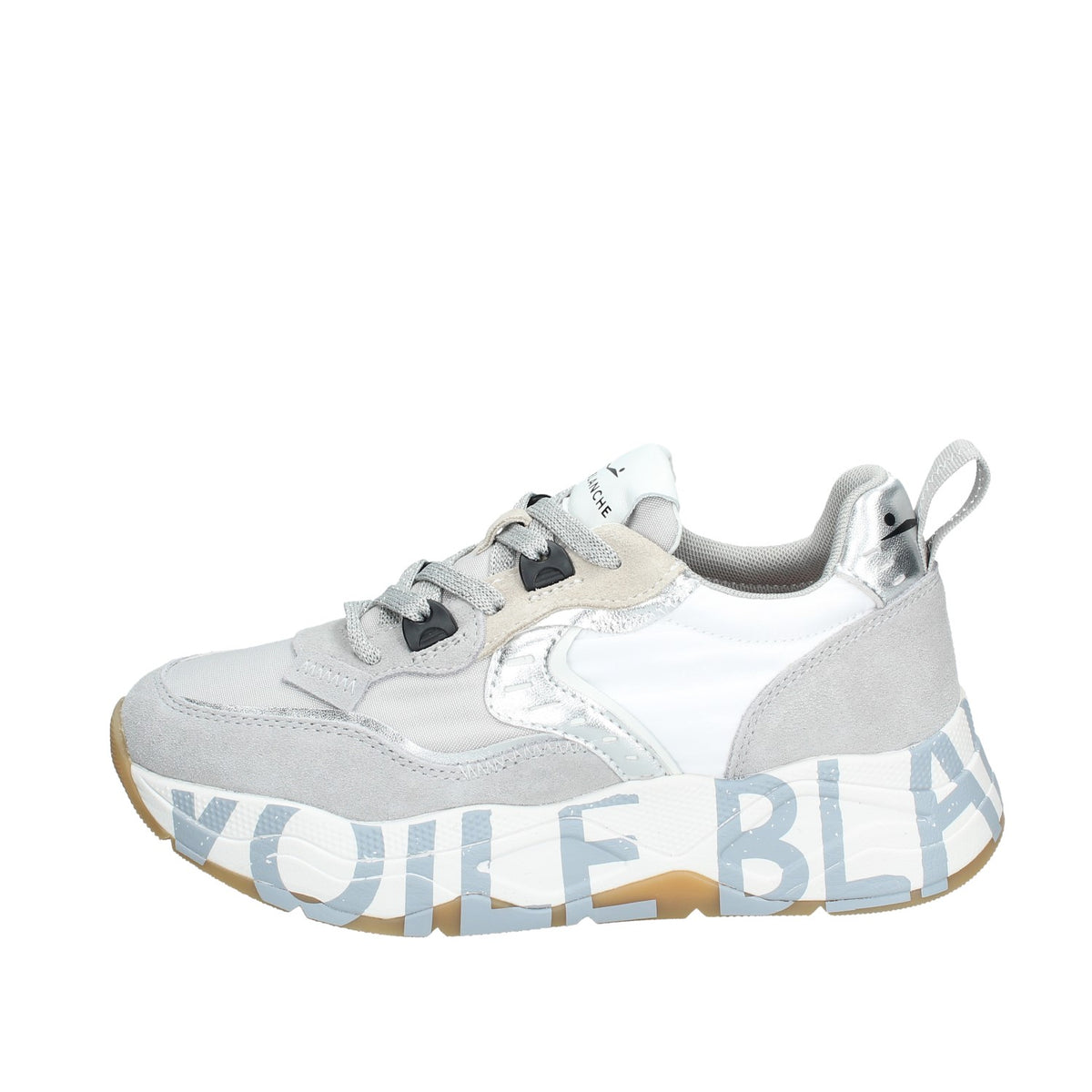 VOILE BLANCHE SNEAKERS DONNA IN SUEDE E TESSUTO TECNICO ARGENTO