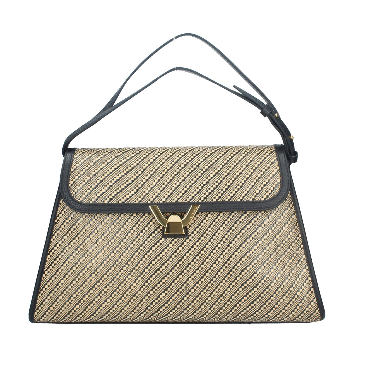 COCCINELLE BORSA DONNA IN PELLE DEW BICOLOR STRAW LARGE