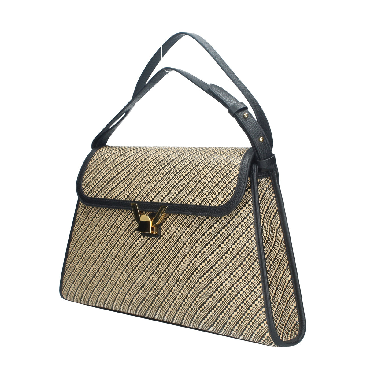 COCCINELLE BORSA DONNA IN PELLE DEW BICOLOR STRAW LARGE