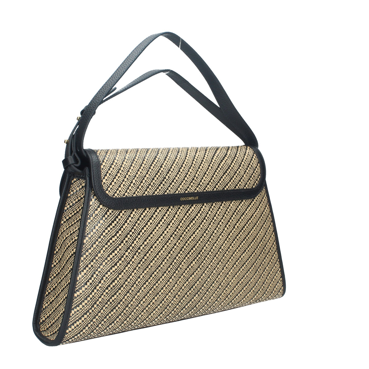 COCCINELLE BORSA DONNA IN PELLE DEW BICOLOR STRAW LARGE