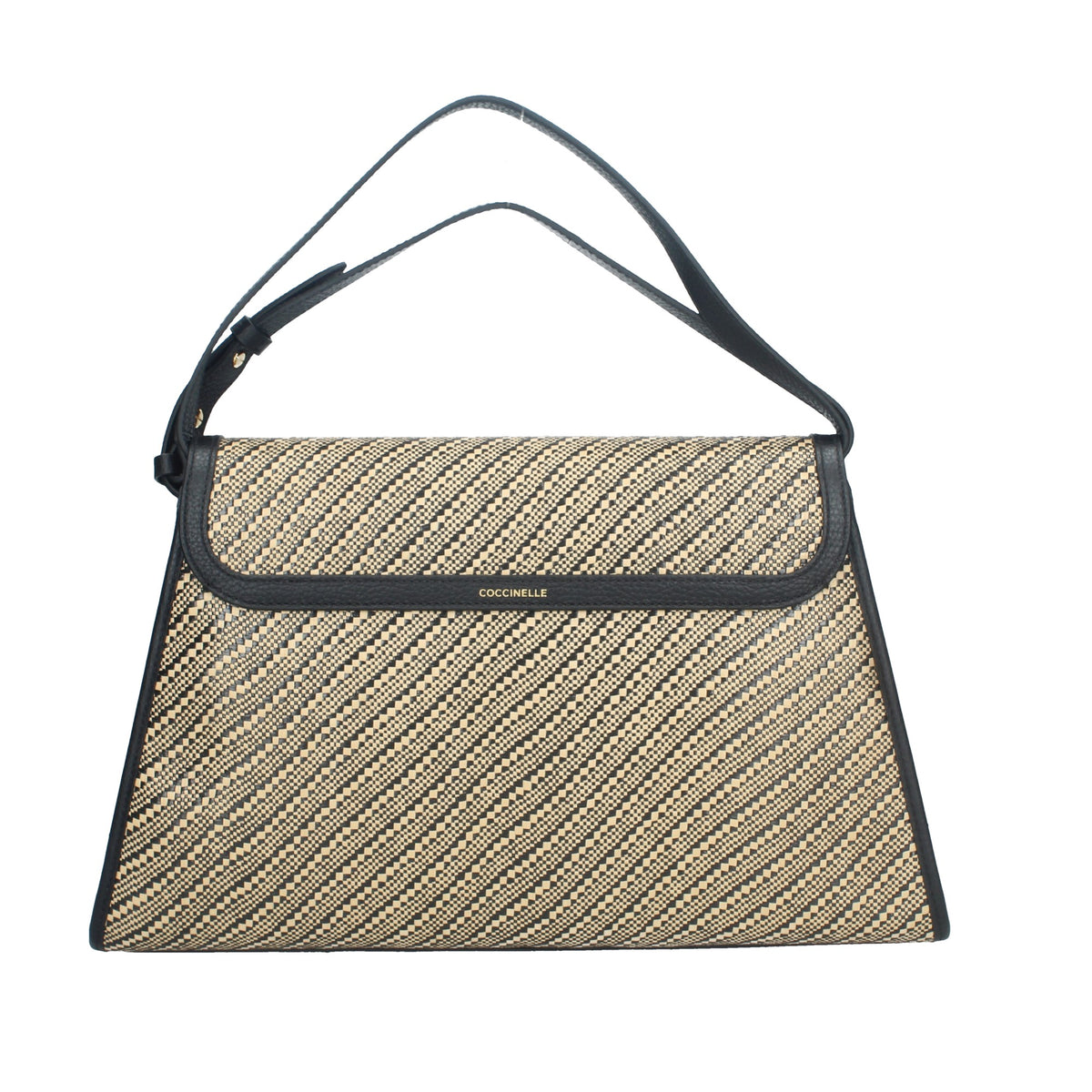 COCCINELLE BORSA DONNA IN PELLE DEW BICOLOR STRAW LARGE