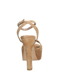 GUESS SANDALI DONNA IN PELLE SCAMOSIATA CON PLATEAU HITTEN