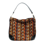 MASSIMO BRACCIALINI BORSA DONNA A SPALLA IN PELLE E VELLUTO STAMPATO