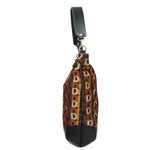 MASSIMO BRACCIALINI BORSA DONNA A SPALLA IN PELLE E VELLUTO STAMPATO