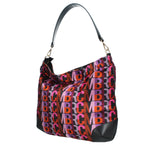 MASSIMO BRACCIALINI BORSA DONNA A SPALLA IN PELLE E VELLUTO STAMPATO