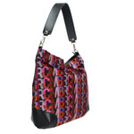 MASSIMO BRACCIALINI BORSA DONNA A SPALLA IN PELLE E VELLUTO STAMPATO