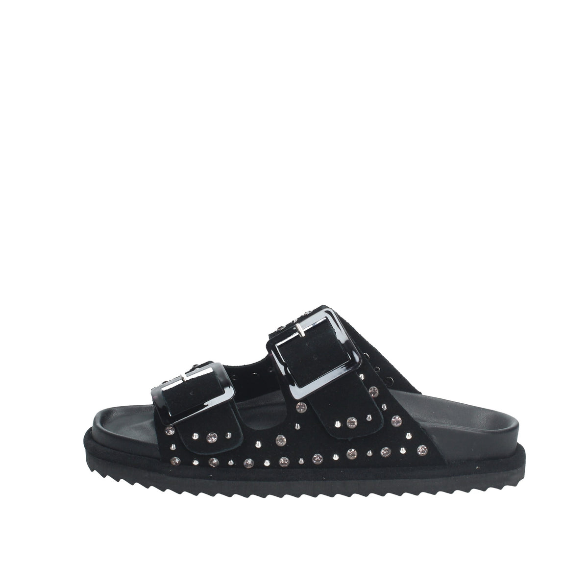 Sandalodonna pelle scamosciata con strass
