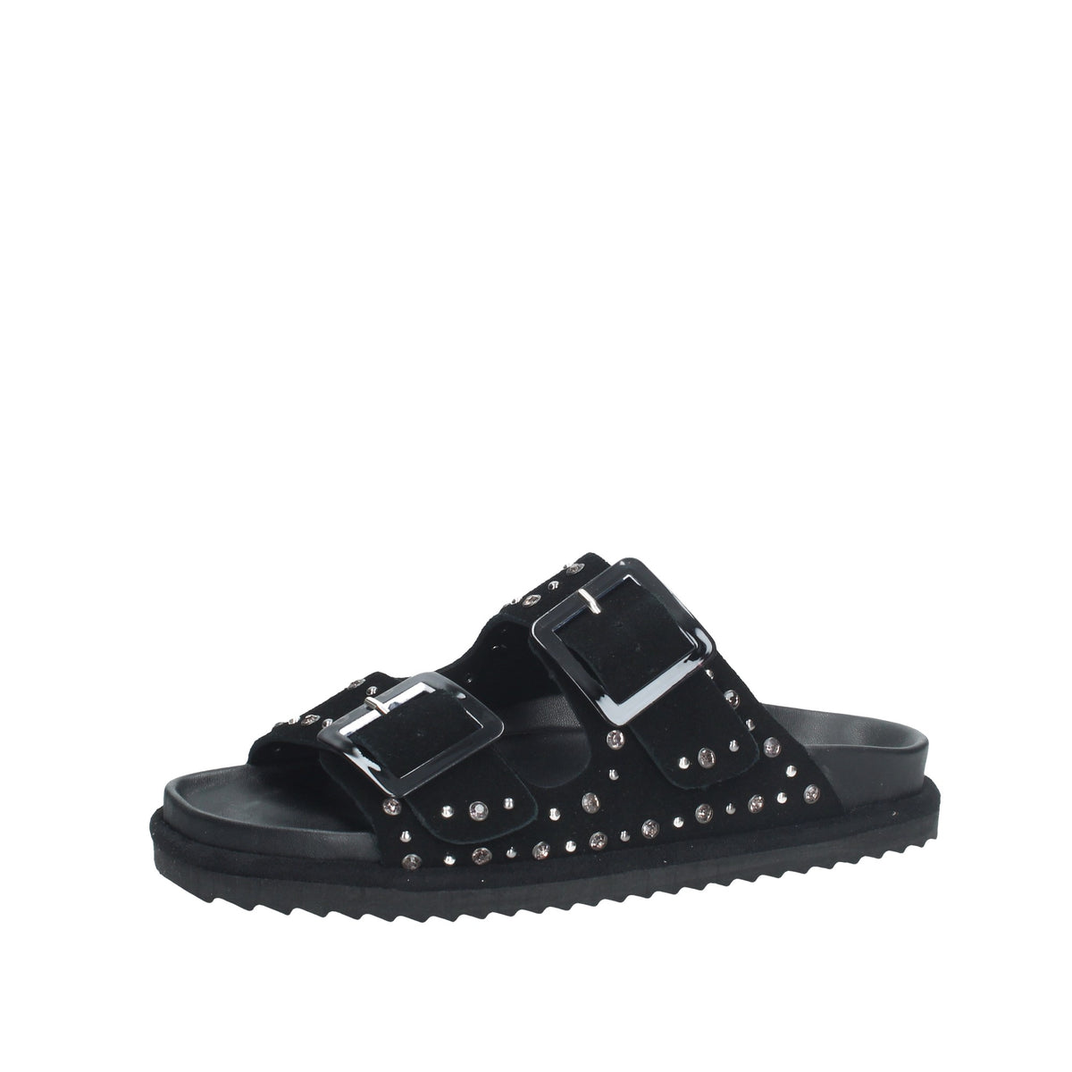 Sandalodonna pelle scamosciata con strass