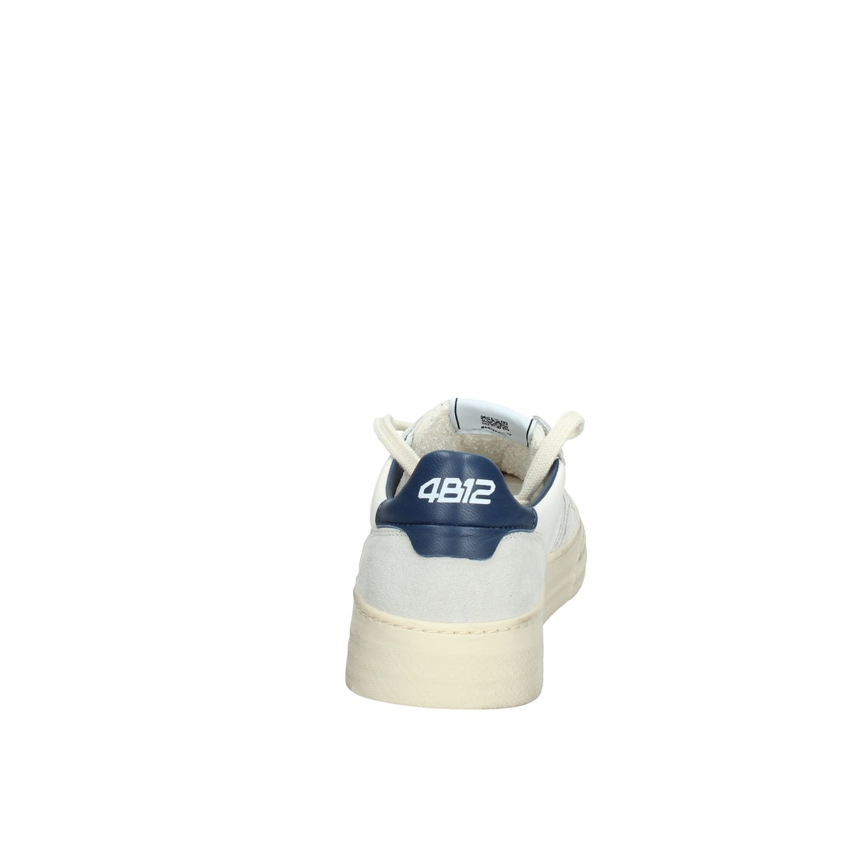 Sneakers 4B12 Uomo In Pelle Bianca E Dettagli Blu