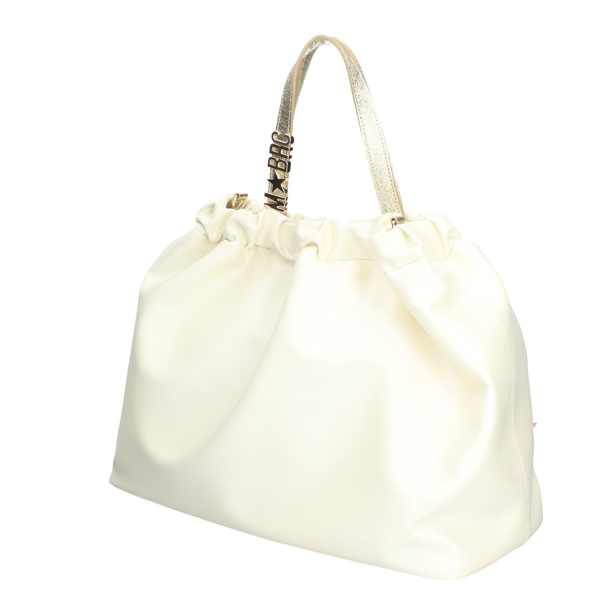 MASSIMO BRACCIALINI BORSA DONNA AMANO IN TESSUTOSATIN CON MANICI IN PELLE LAMINATA