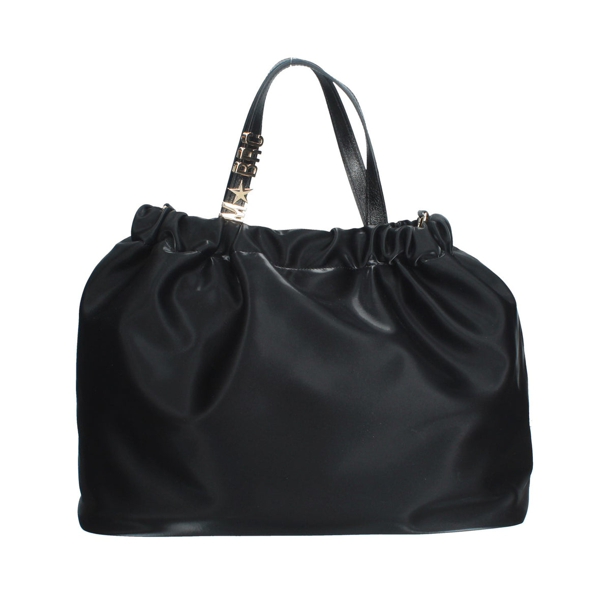 MASSIMO BRACCIALINI BORSA DONNA AMANO IN TESSUTOSATIN CON MANICI IN PELLE LAMINATA