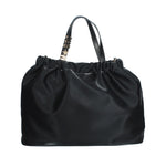 MASSIMO BRACCIALINI BORSA DONNA AMANO IN TESSUTOSATIN CON MANICI IN PELLE LAMINATA