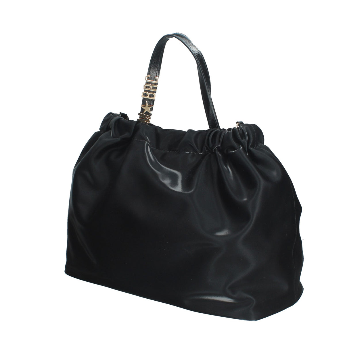 MASSIMO BRACCIALINI BORSA DONNA AMANO IN TESSUTOSATIN CON MANICI IN PELLE LAMINATA